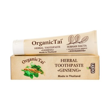 Зубная паста с натуральными травами Женьшень, 100 г Organic Tai