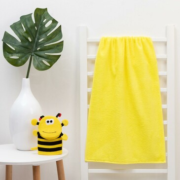 Полотенце махровое Пчелка с мочалкой Крошка Я
