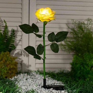 Фонарь садовый на солнечной батарее Роза белая Luazon Lighting