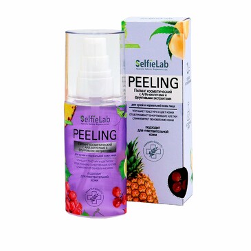 Пилинг косметический с АНА-кислотами и фруктовыми экстрактами для сухой и нормальной кожи лица 60 мл SelfieLab