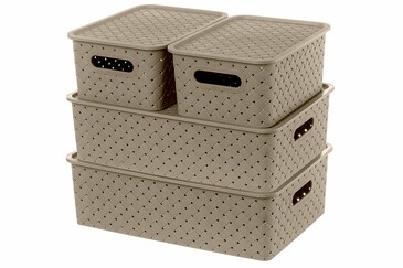 Набор корзинок с крышками Береста (4 шт.) 3 л, 3 л, 7,5 л, 7,5 л EL Casa