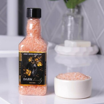Соль для ванны во флаконе виски Dark Beauty 300 г, аромат ваниль и молоко Чистое счастье